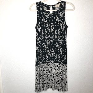 Ann Taylor Loft Women’s Floral Keyhole Dress black Teacher Boho Country Work Sm